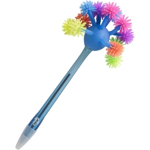 Stylo LED Fantaisie avec Pompon Bleu