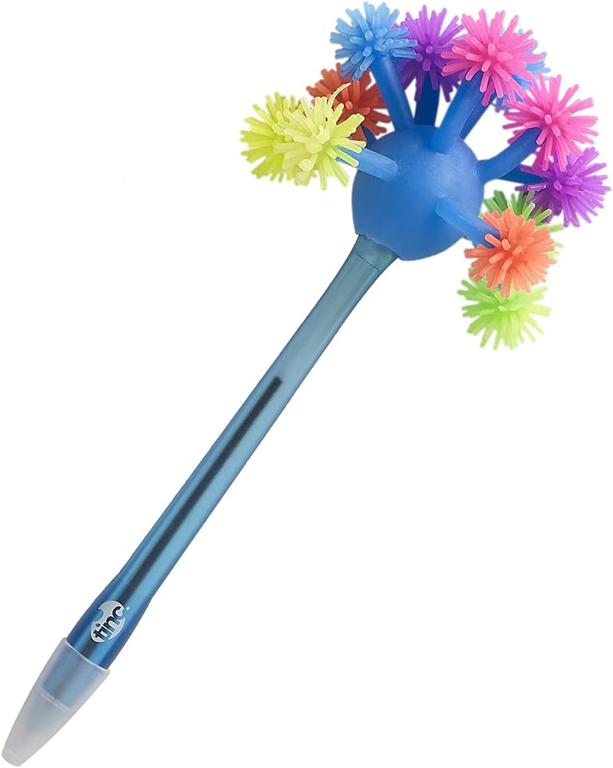 Stylo LED Fantaisie avec Pompon Bleu