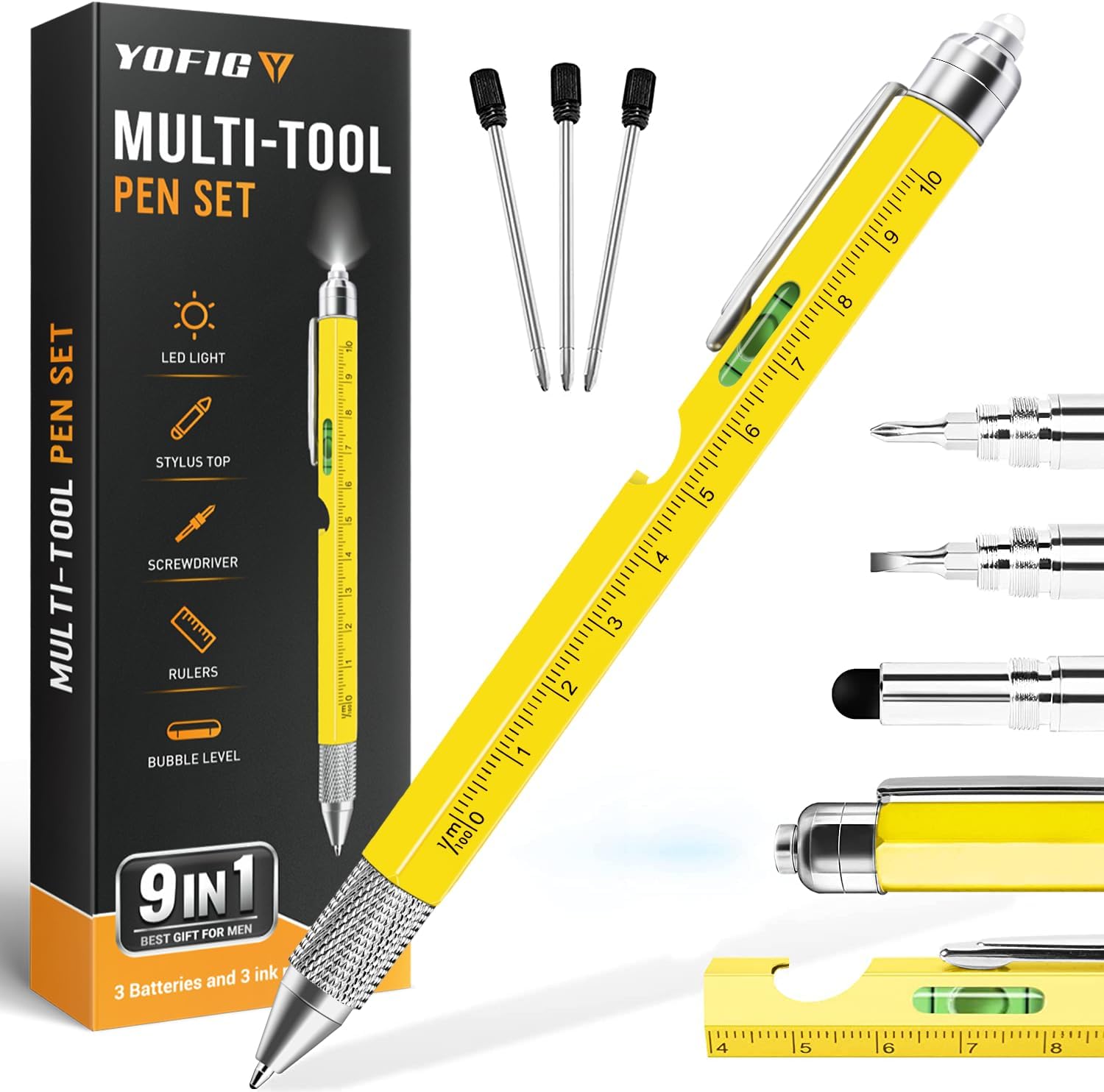Stylo Multifonction 9 en 1 - Cadeau Homme Noël