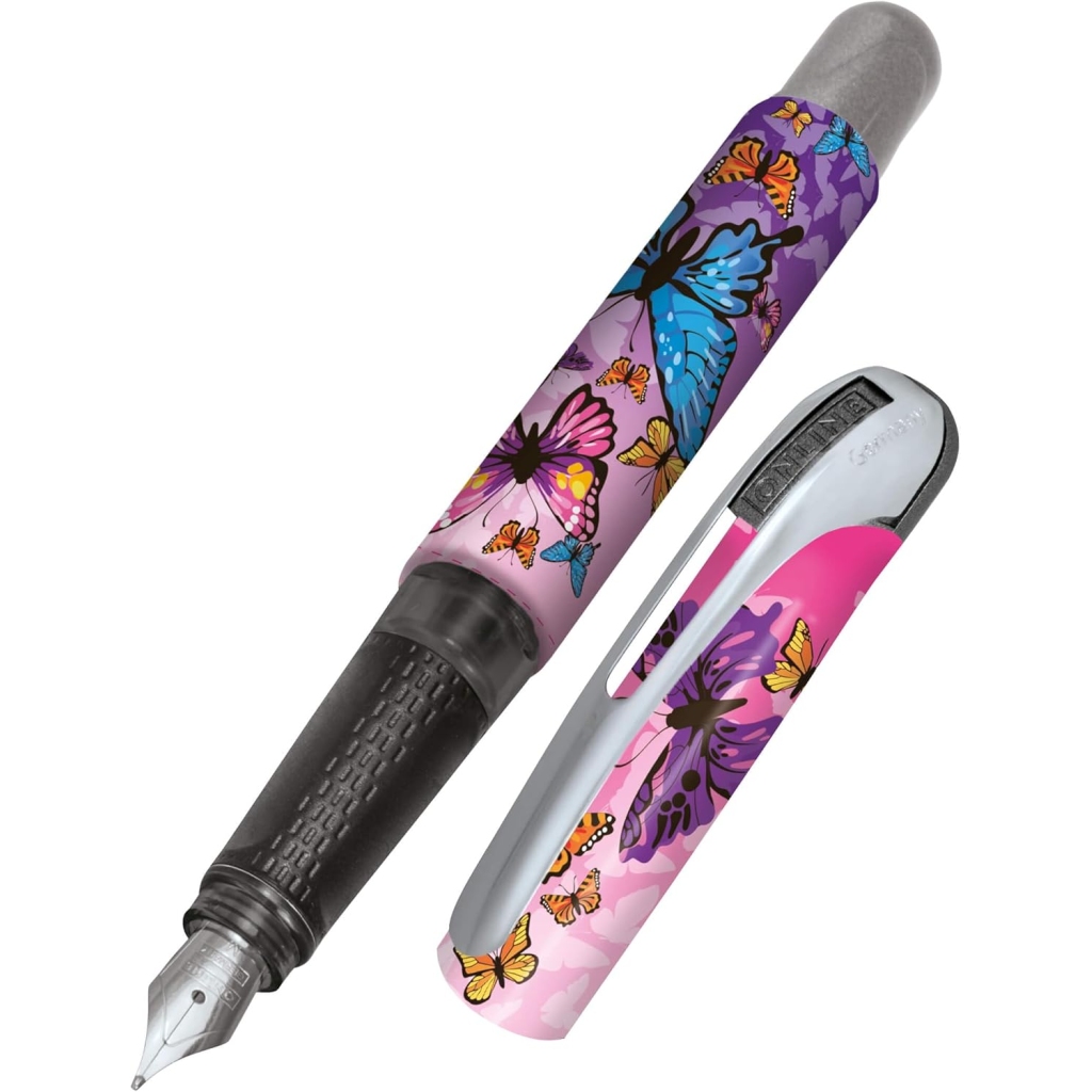 Stylo Plume Ergonomique Papillon pour Enfant
