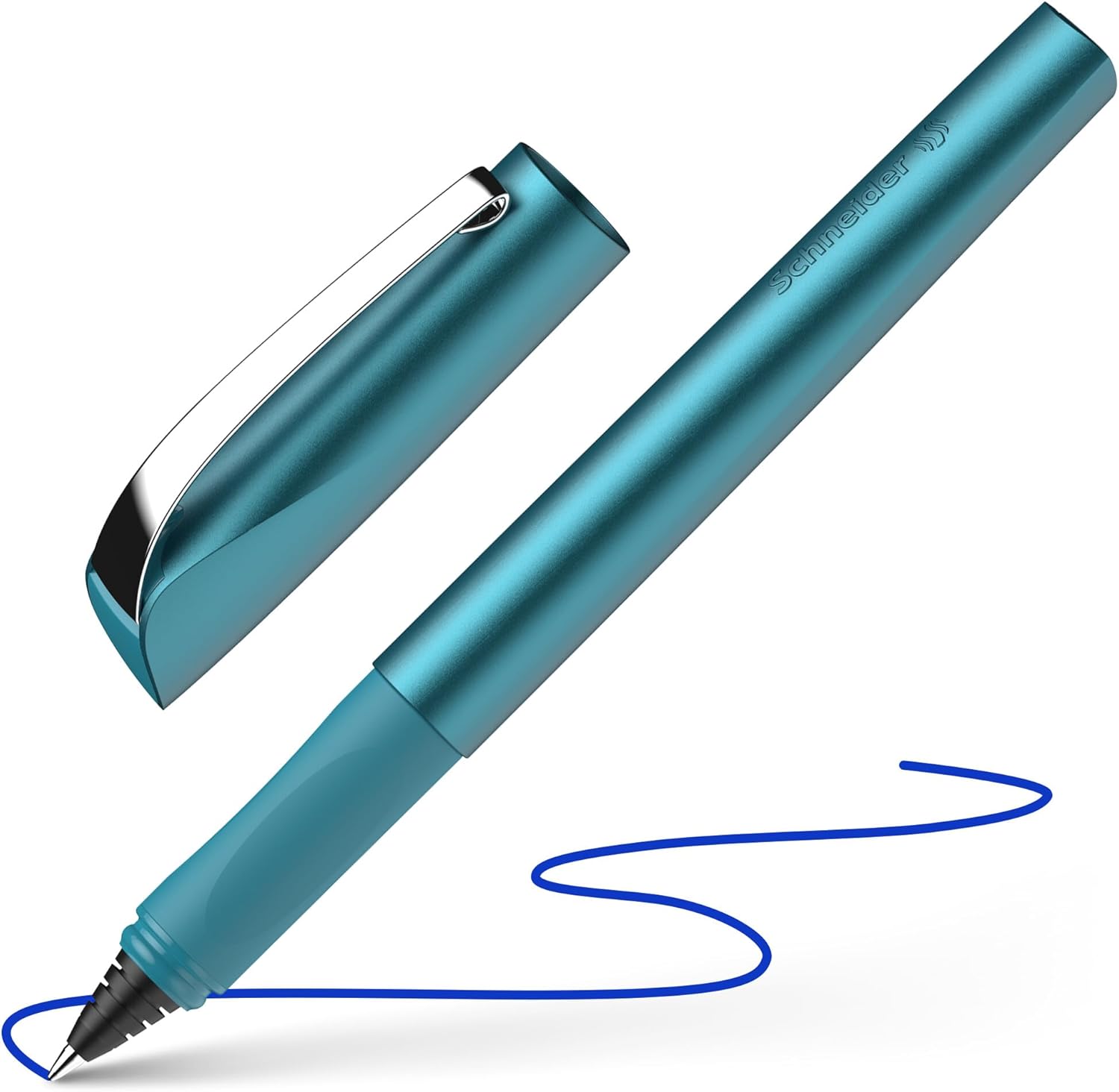 Stylo Roller Shiny Schneider Bleu Sarcelle