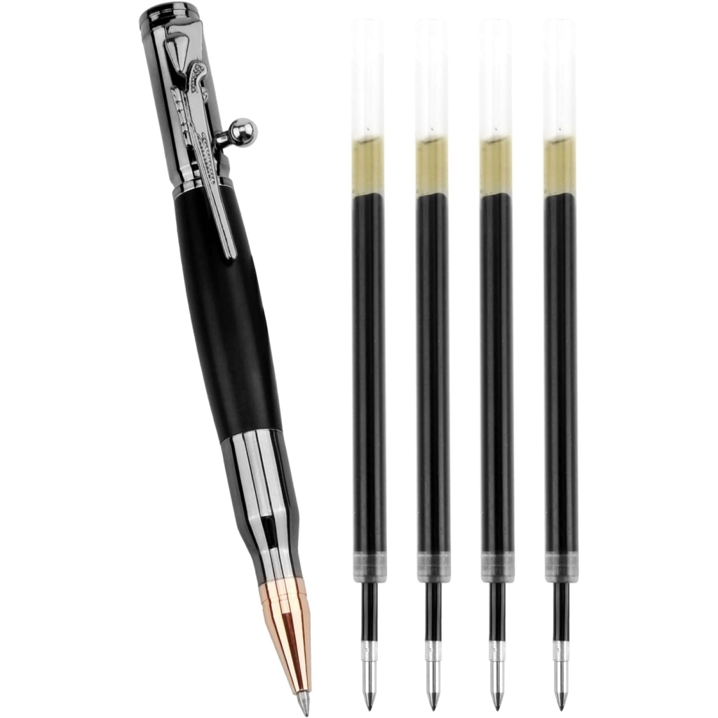 Stylo à Bille Rétractable Métal Noir