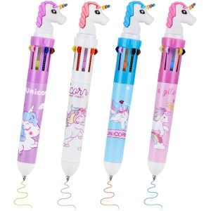 Stylo à Bille Roulante Multicolore Licorne - 4pcs