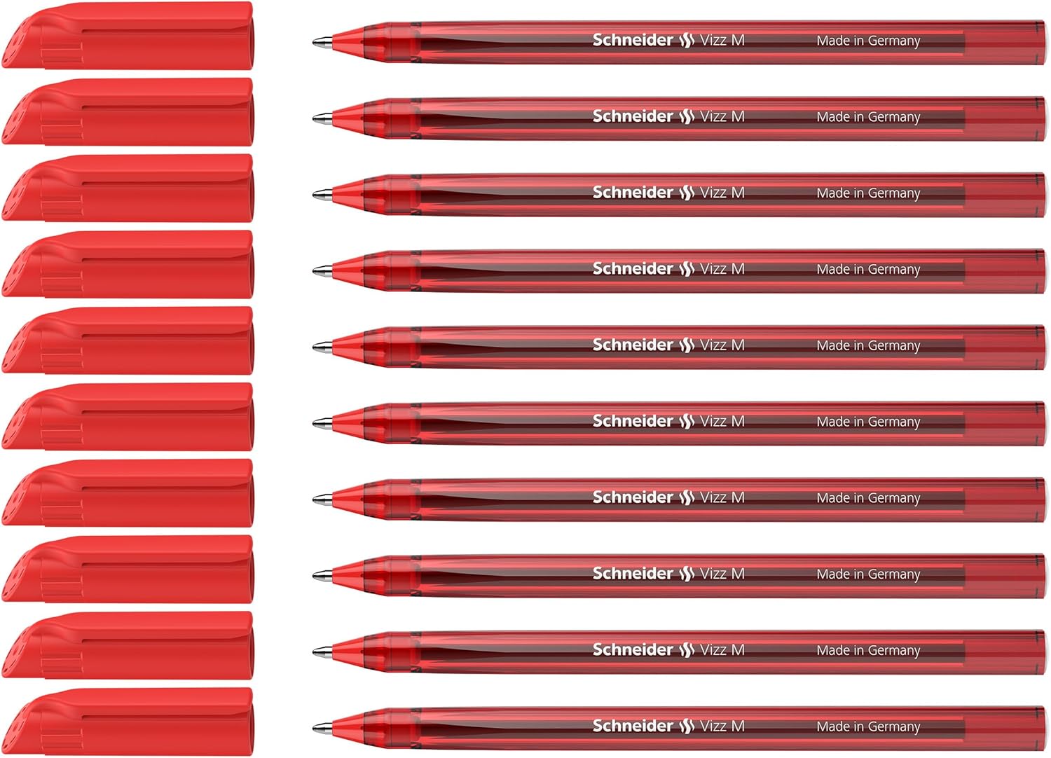 Stylo à bille Schneider Vizz, 10 pièces, rouge
