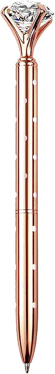 Stylo à bille métal cristal rétractable pour femmes