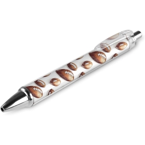 Stylo à bille noir motif rugby 0,5 mm