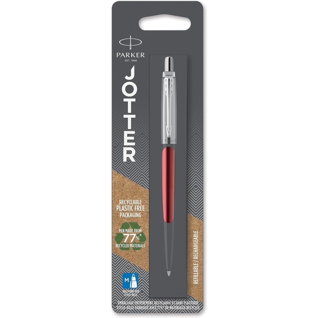 Stylo-bille Parker Jotter Kensington Rouge Chromé