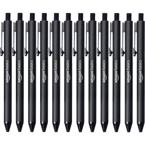 Stylo-billes rétractables noirs - Lot de 12