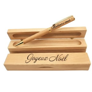 Stylo en Bois Personnalisé avec Étui Raffiné