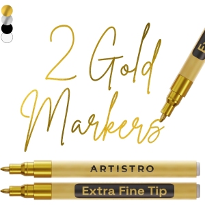 Stylos Acryliques Dorés Artistro – Pointe Extra Fine 0,7 mm