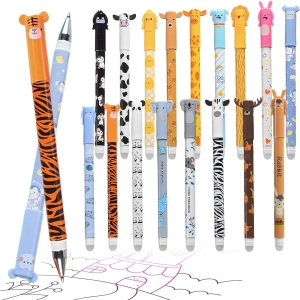 Stylos Animaux Effaçables – Lot de 18 Couleurs