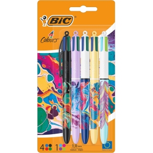 <p><strong>Stylos BIC 4 Couleurs Hydro Dipping - Lot de 5</strong></p>