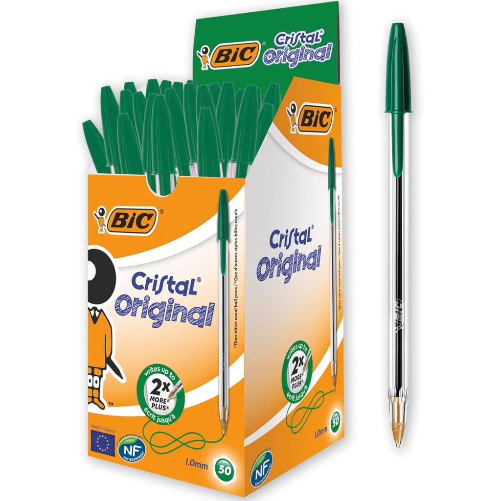 Stylo Bille BIC Vert - Boîte de 50