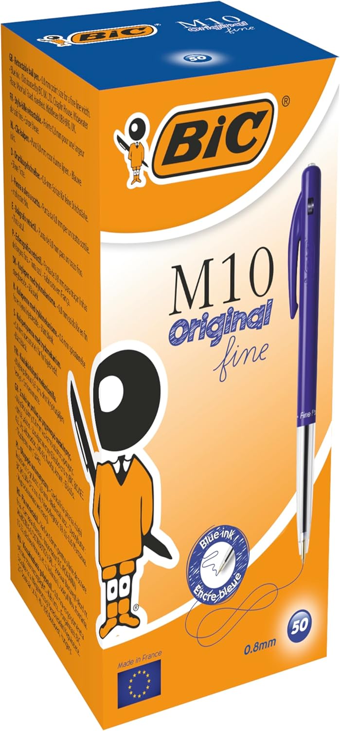 Stylos Bille BIC M10 Pointe Fine - boîte de 50