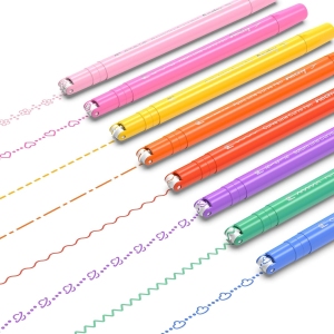 Stylos Colorés à Courbes – 8 Formes et Couleurs