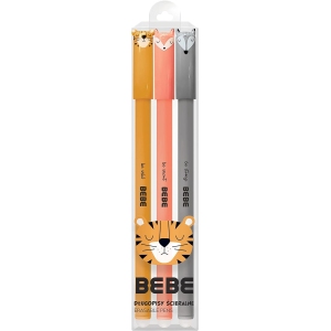 Stylos Effaçables Animaux Mignons - 3 Pièces
