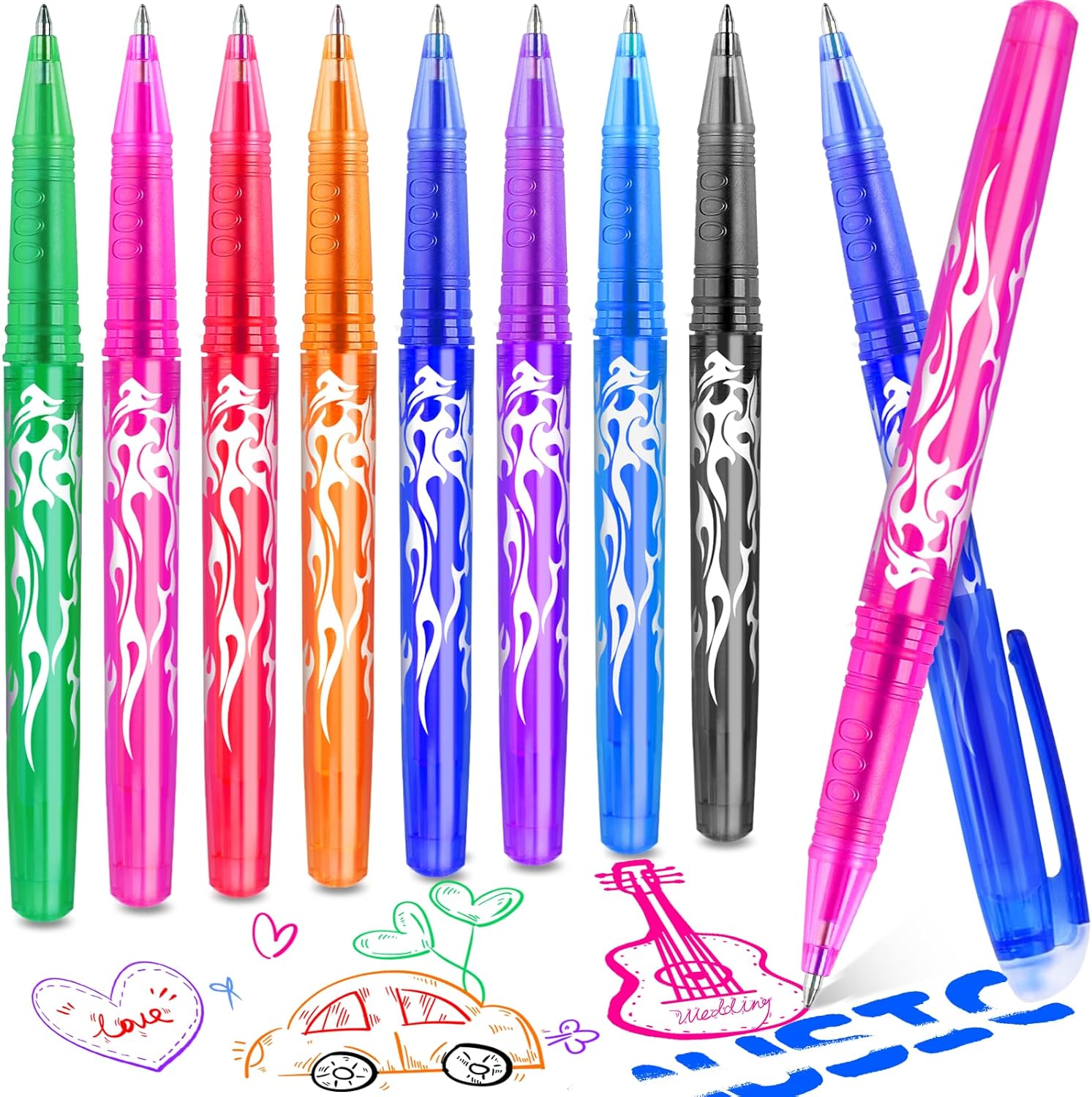 Stylos Effaçables DOMAXWILL - 8 Couleurs Gel