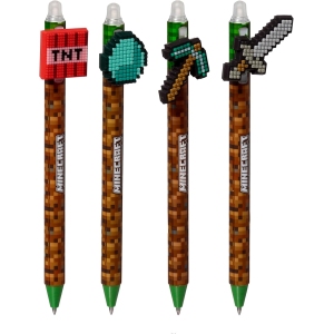 Stylos Effaçables Minecraft avec Topper PVC