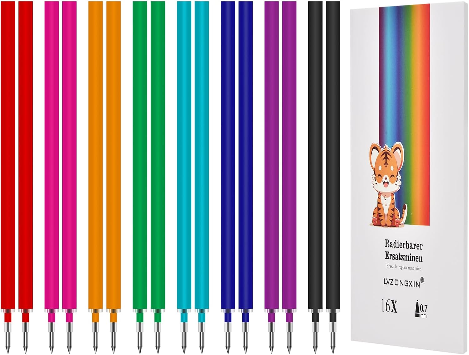 Stylos Effaçables Multicolores 0,7 mm - Lot de 16