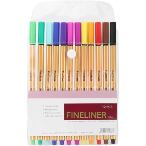 Stylos Feutres Pointe Fine - 12 Couleurs Intenses