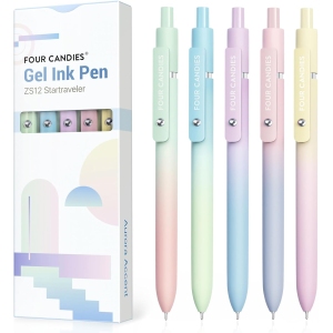 Stylos Gel 5Pcs 0.7mm - Écriture Sèche Rapide