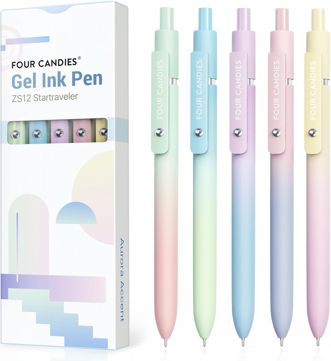 Stylos Gel 5Pcs 0.7mm - Écriture Sèche Rapide