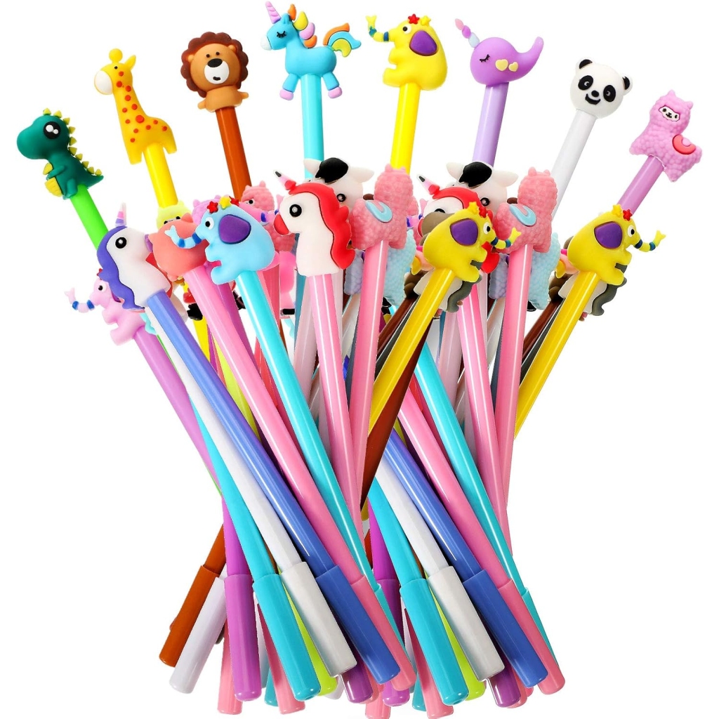 Lot de 64 Stylos Gel Animaux Mignons, 8 Styles Variés