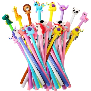 Stylos Gel Animaux Mignons - 64 Pcs, 8 Styles Variés