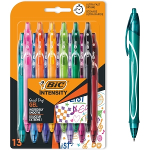 Stylos Gel BIC Quick Dry - Assortiment de 13