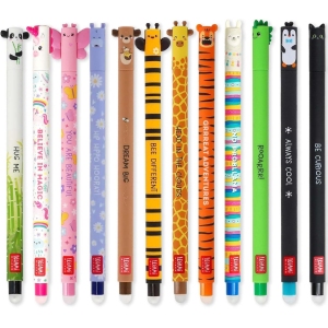 Stylos Gel Effaçables Animaux - Lot de 12
