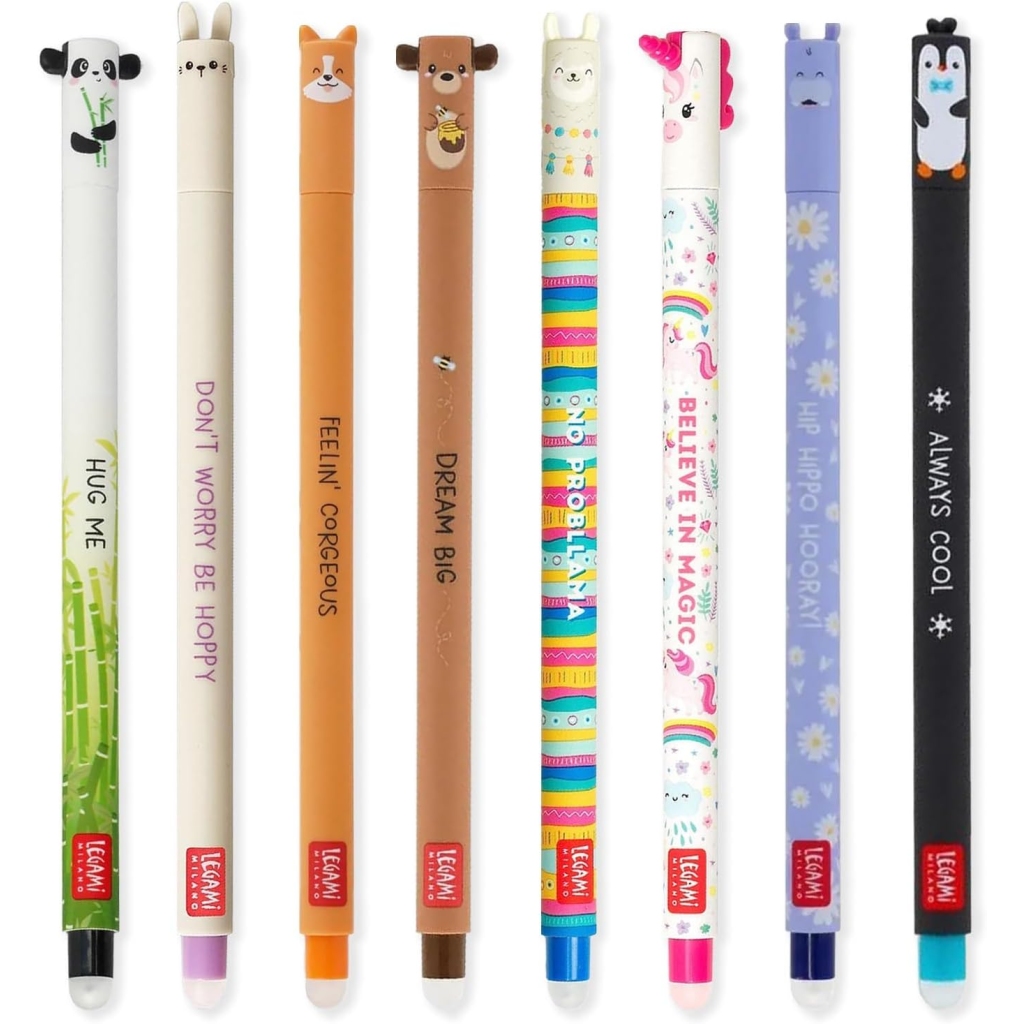 Stylos Gel Effaçables Colorés - Animaux Amusants