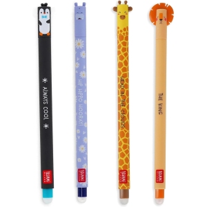Stylos Gel Effaçables Faune – Lot de 4