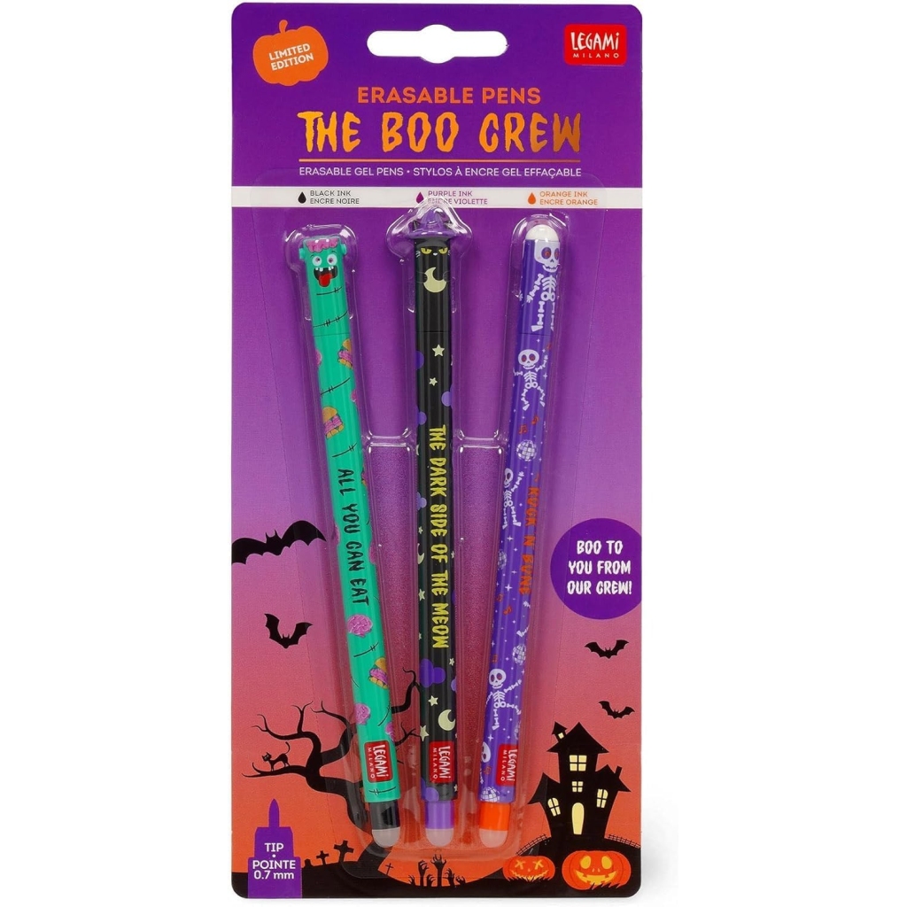 Lot de 3 Stylos Gel Effaçables LEGAMI Halloween