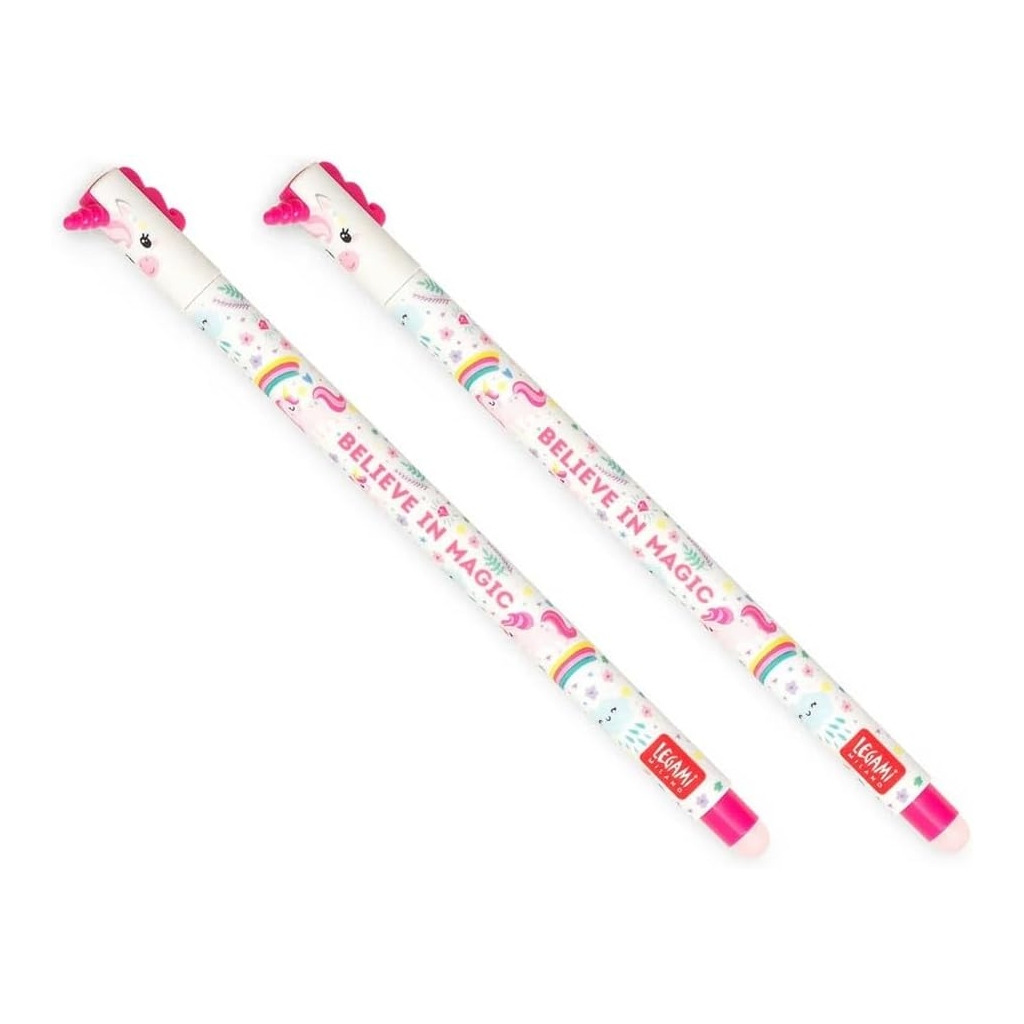 Lot de 2 Stylos Licorne Gel Effaçables LEGAMI Milano