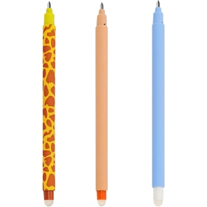 Stylos Gel Effaçables Lot de 3 - Animaux