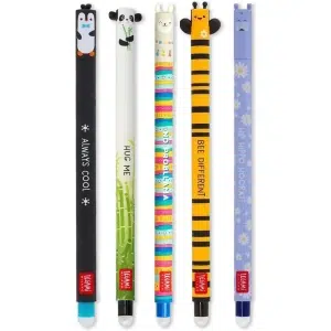 Stylos Gel Effaçables - Lot de 5 Animaux Colorés