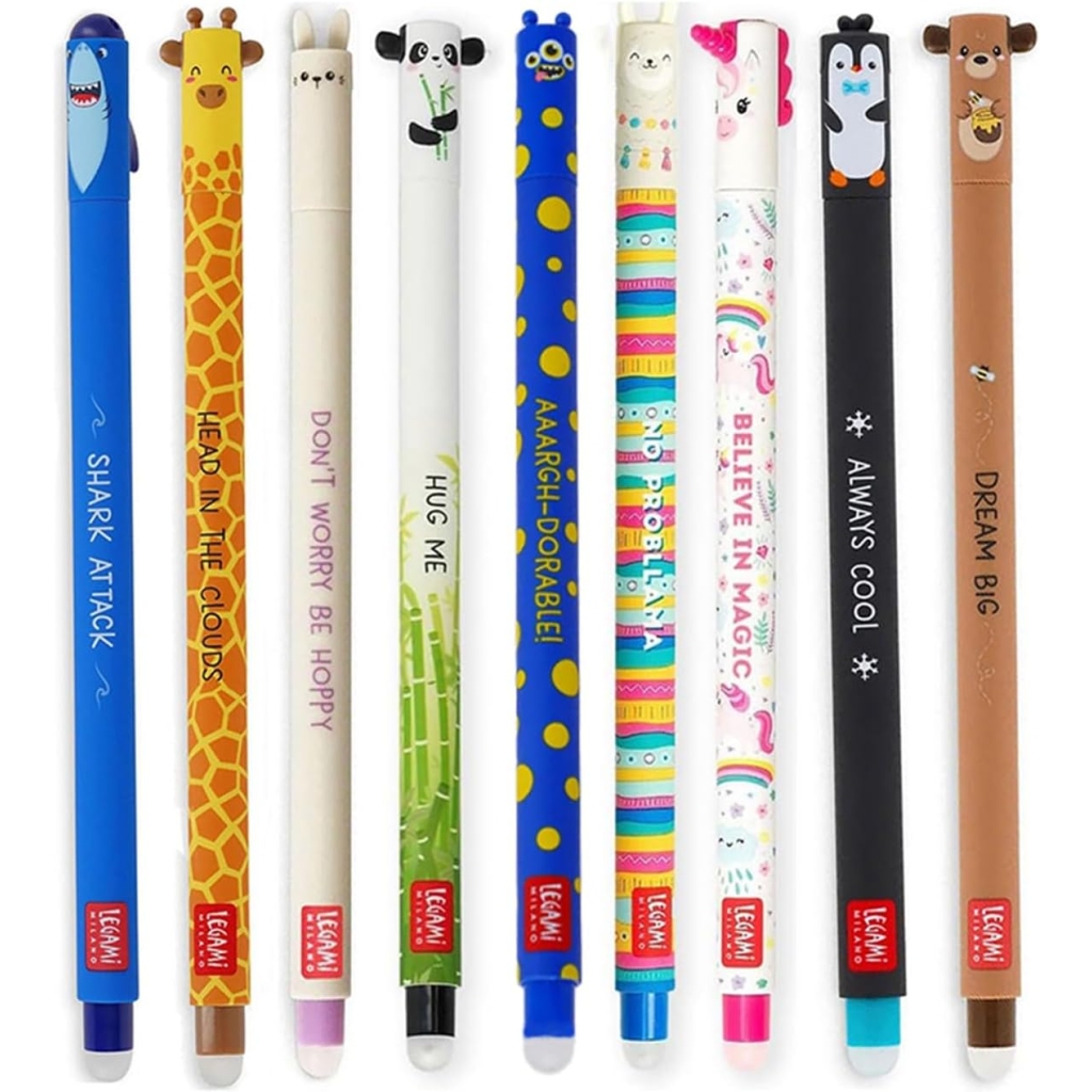 Stylos Gel Éffacables Monstres - Lot de 9