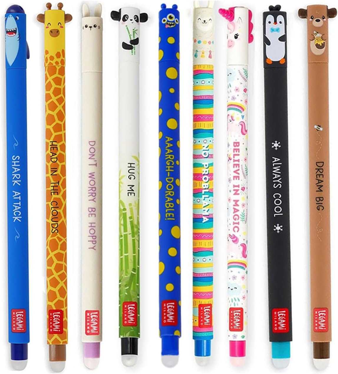 Stylos Gel Éffacables Monstres - Lot de 9