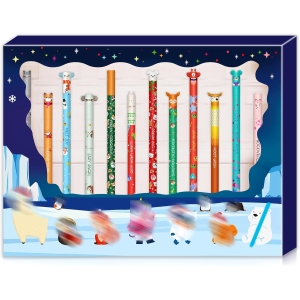 Stylos Gel Effaçables Noël – 12 Couleurs 0,7 mm