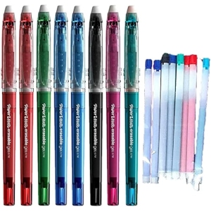 Stylos Gel Effaçables Papermate – Lot de 8 + Recharges