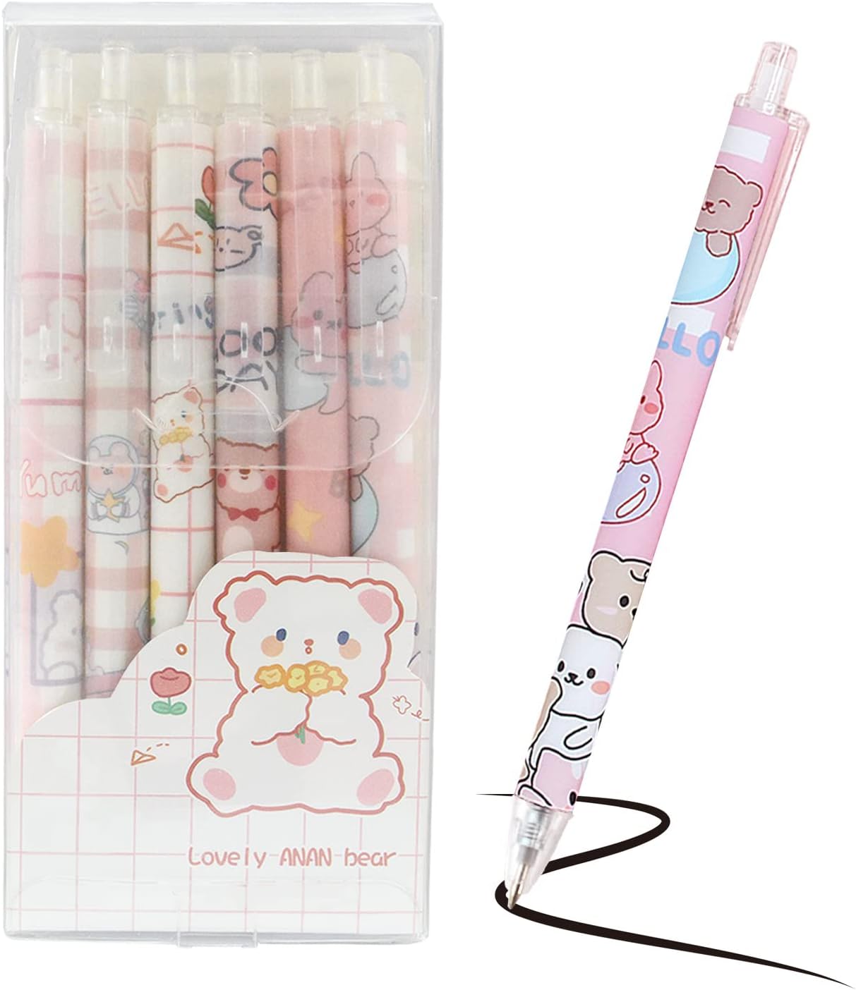 Stylos Gel Kawaii Rétractables - Lot de 6