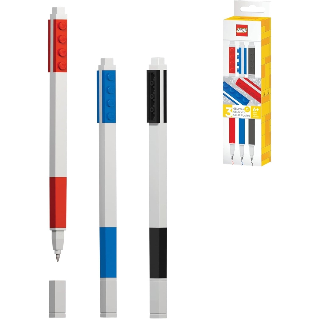 Stylos Gel LEGO Pack de 3 (Rouge, Bleu, Noir)