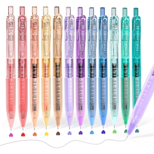 Stylos Gel Multicolores Rétractables - Lot de 12