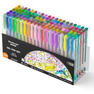 Stylos Gel Pailletés – 240 PCS, Recharges Incluses
