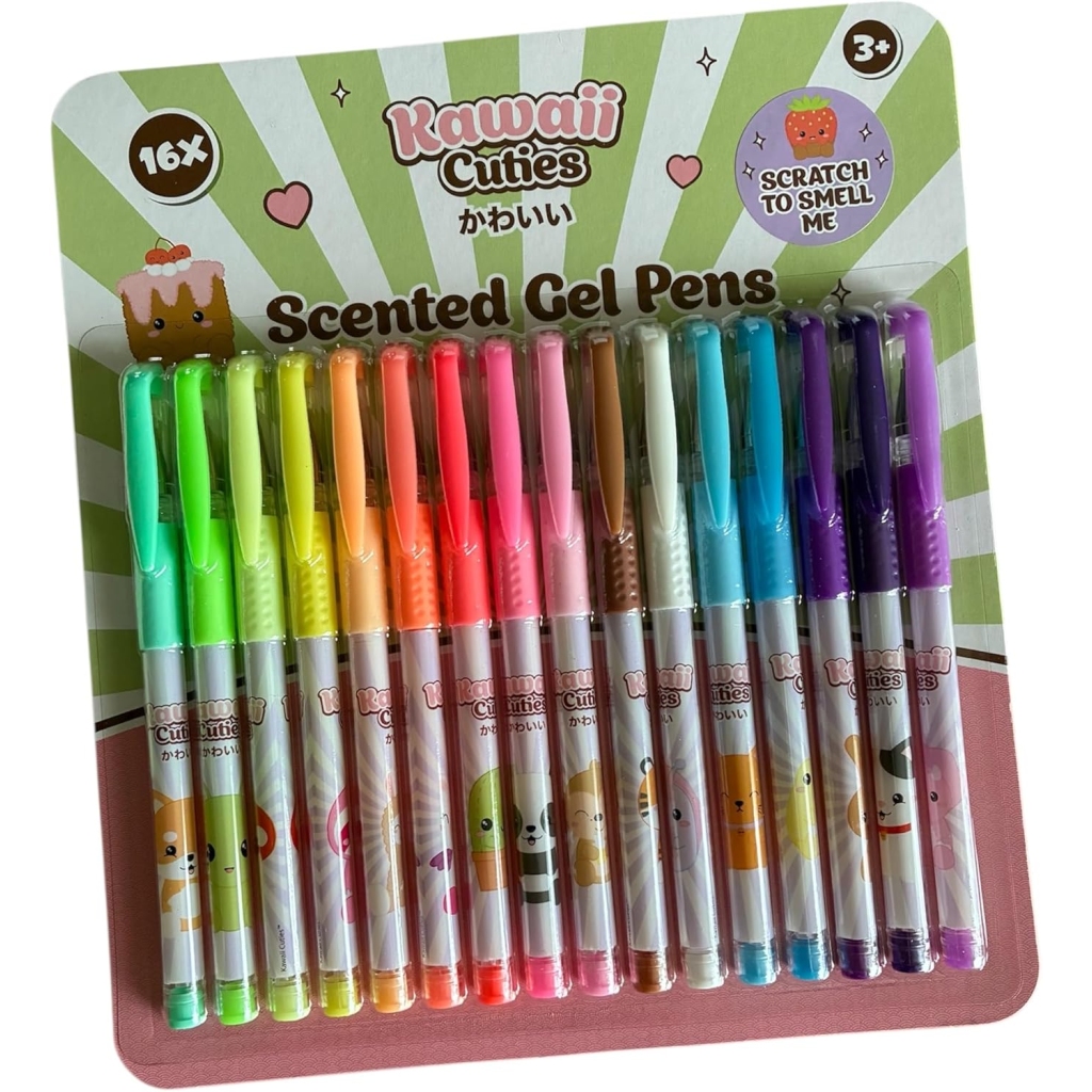 Stylos Gel Parfumés Kawaii Cuties - 16 Couleurs Fruitées