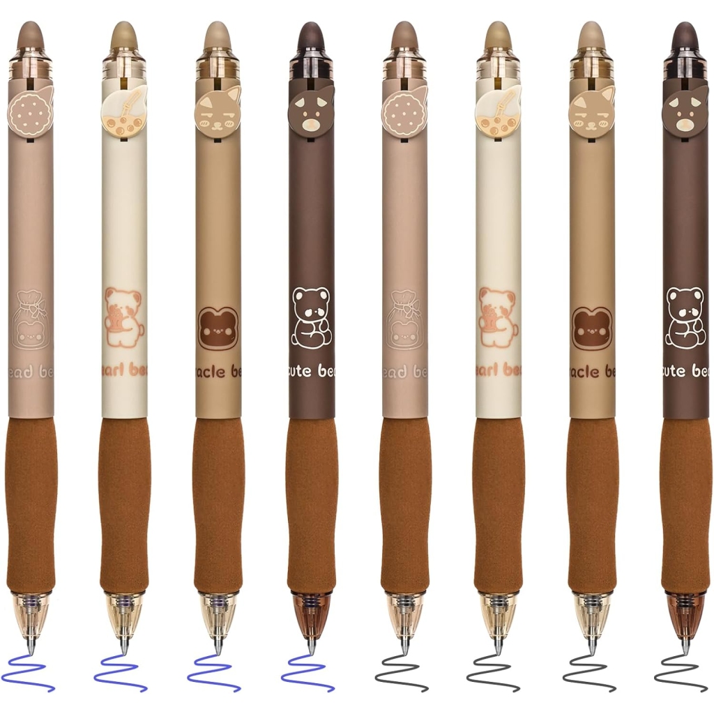 Lot de 8 Stylos Gel Rétractables Effaçables