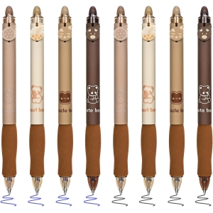 Lot de 8 Stylos Gel Rétractables Effaçables
