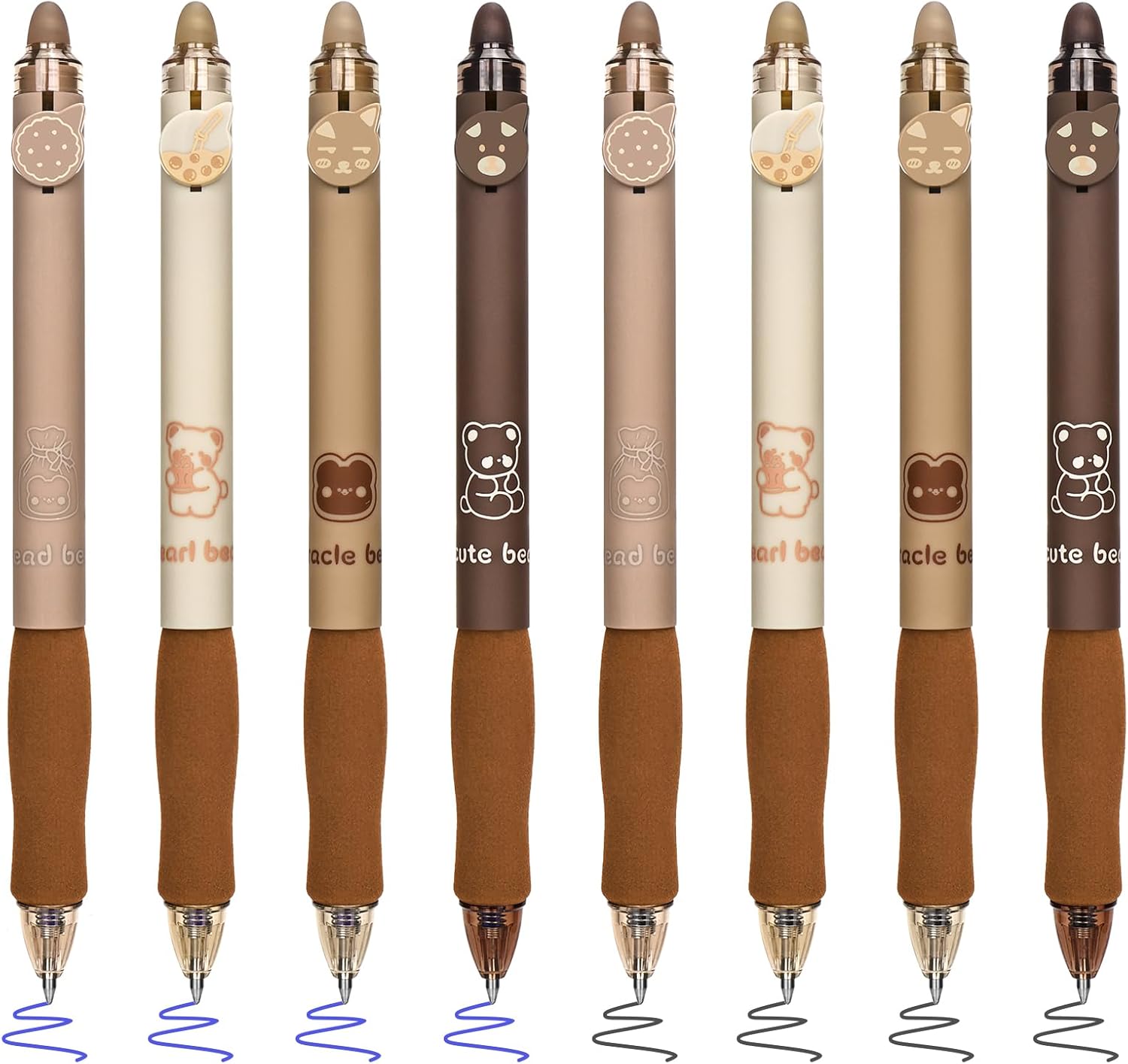 Stylos Gel Rétractables Effaçables – Lot de 8