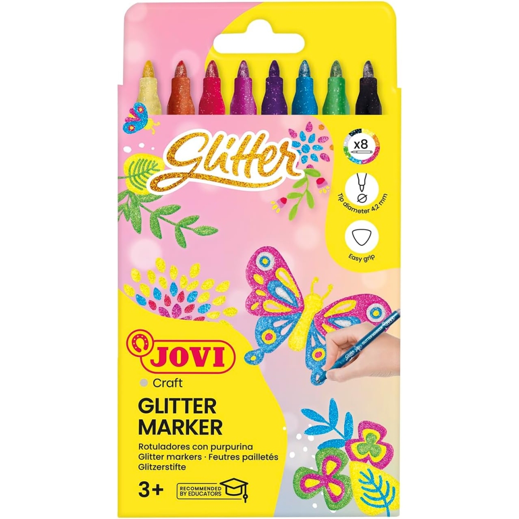 Stylos Pailletées Glitter 8 Couleurs pas cher