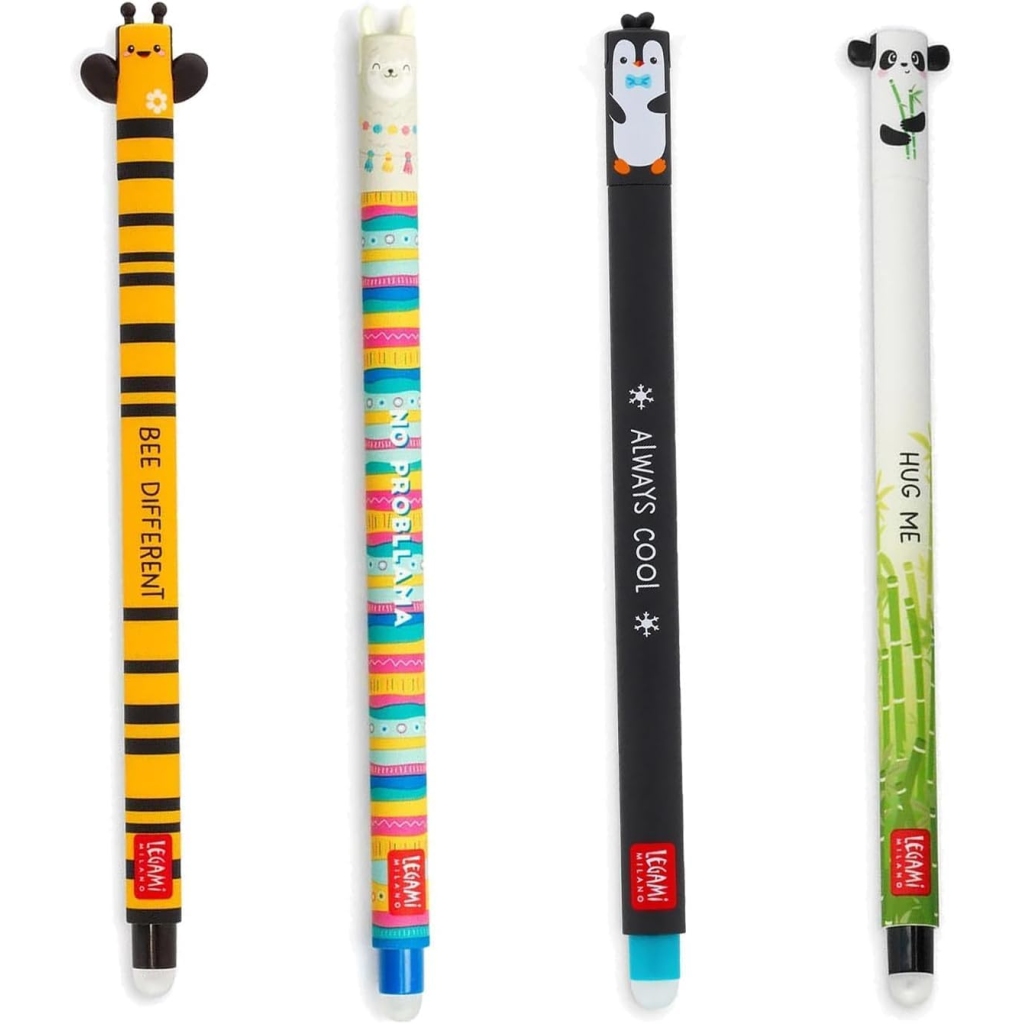 Stylos Gomme Gel Animaux - Lot de 4 Effaçables